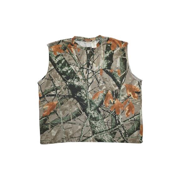Outfitters Ridge Camo Muscle Tee 2XL – Realtree Style Sleeveless Pocket Tank - Picture 1 of 3